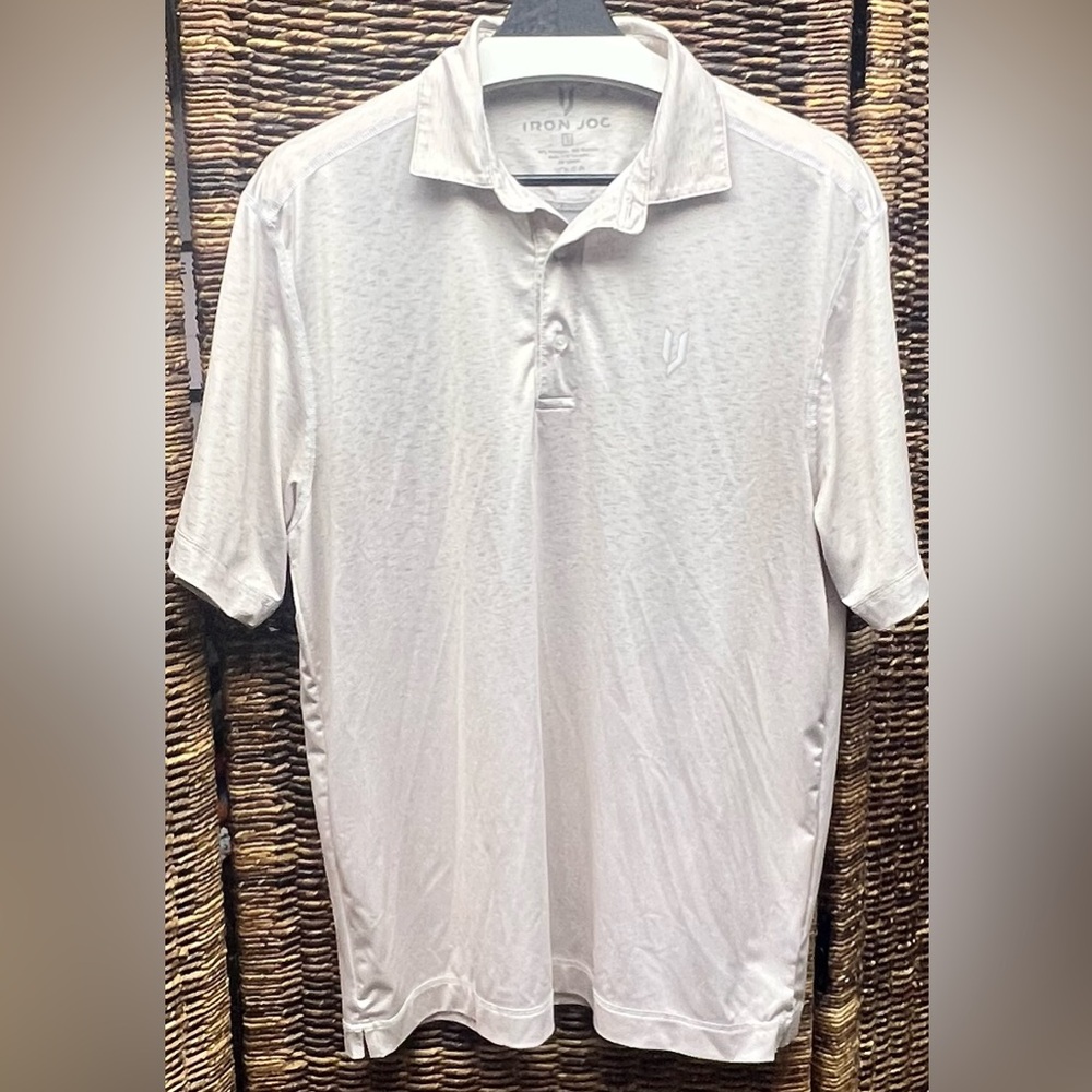 Iron Joc- Men's White/Cream Polo Shirt-‎ Large